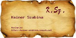 Keiner Szabina névjegykártya